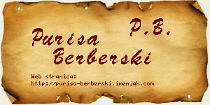 Puriša Berberski vizit kartica
